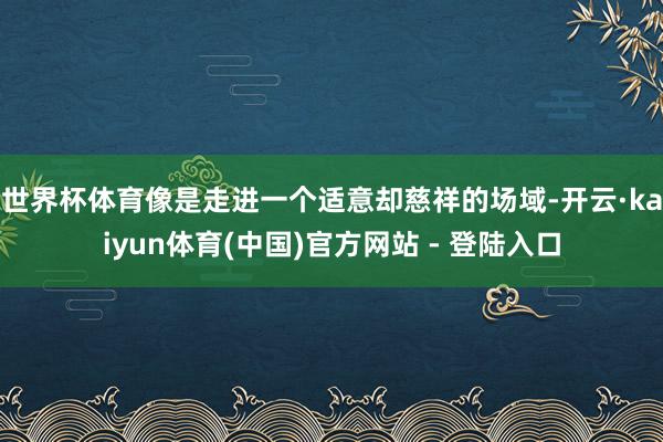 世界杯体育像是走进一个适意却慈祥的场域-开云·kaiyun体育(中国)官方网站 - 登陆入口